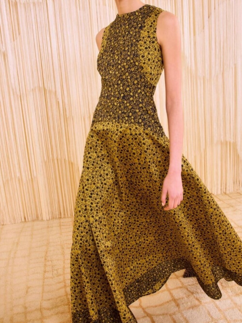 NWOT ULLA JOHNSON Isadora Drop Waist Maxi Dress in Lynx S $1,690 - Picture 4 of 8